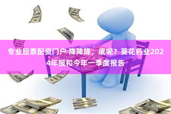 专业股票配资门户 降降降，底呢？葵花药业2024年报和今年一季度报告