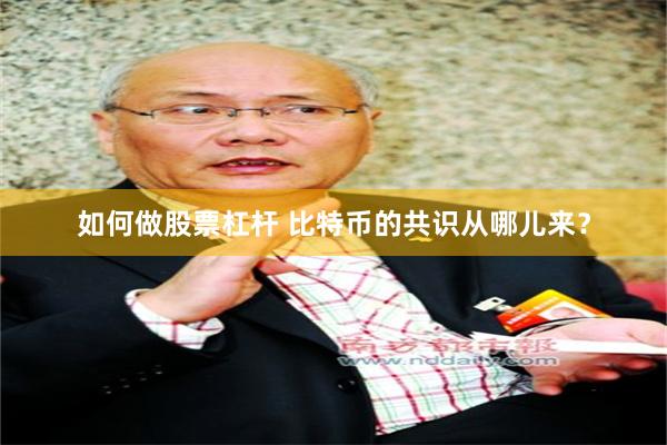 如何做股票杠杆 比特币的共识从哪儿来？