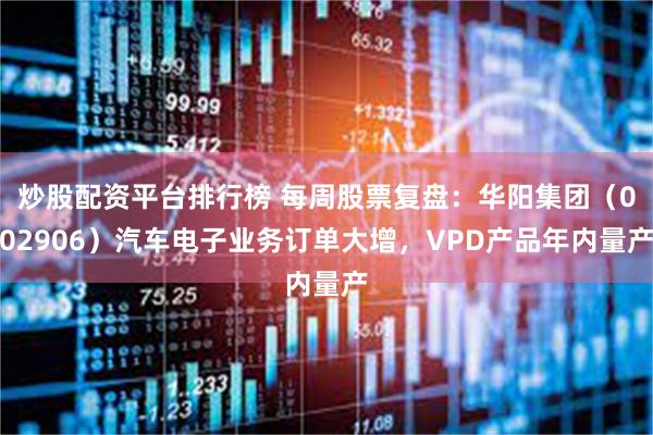 炒股配资平台排行榜 每周股票复盘：华阳集团（002906）汽车电子业务订单大增，VPD产品年内量产