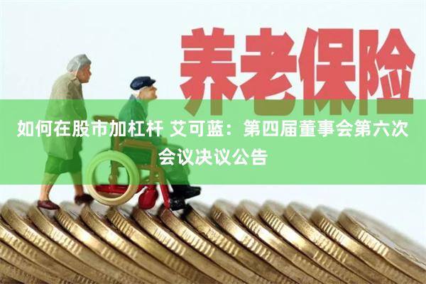 如何在股市加杠杆 艾可蓝：第四届董事会第六次会议决议公告