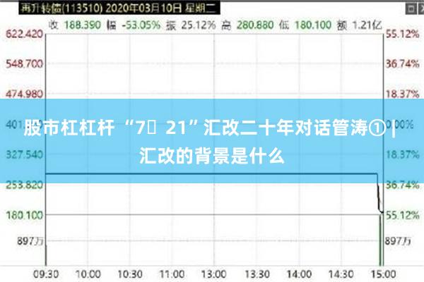 股市杠杠杆 “7・21”汇改二十年对话管涛① | 汇改的背景是什么