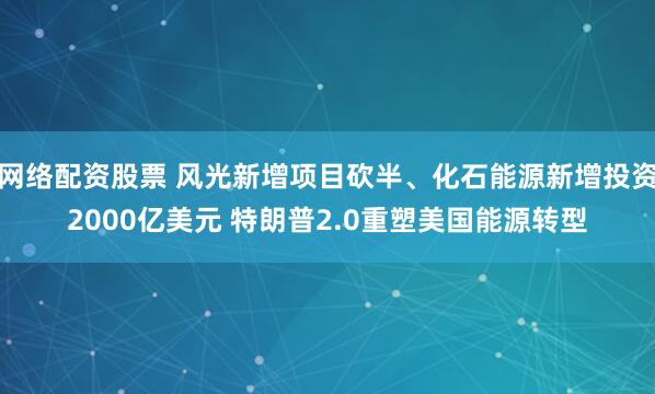 网络配资股票 风光新增项目砍半、化石能源新增投资2000亿美元 特朗普2.0重塑美国能源转型