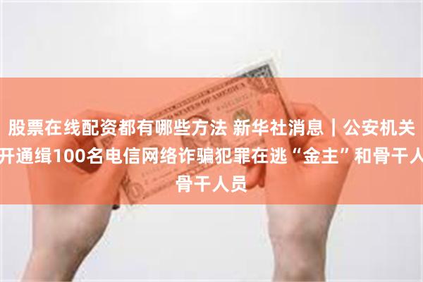股票在线配资都有哪些方法 新华社消息｜公安机关公开通缉100名电信网络诈骗犯罪在逃“金主”和骨干人员